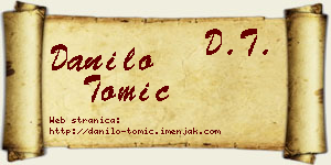 Danilo Tomić vizit kartica